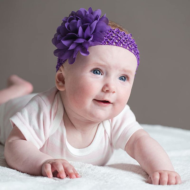 WillingTee 30pcs Baby Girls Headbands Chiffon Flower Soft Stretchy Hair Band Hair Accessories for Baby Girls Newborns Infants Toddlers and Kids - Image 5